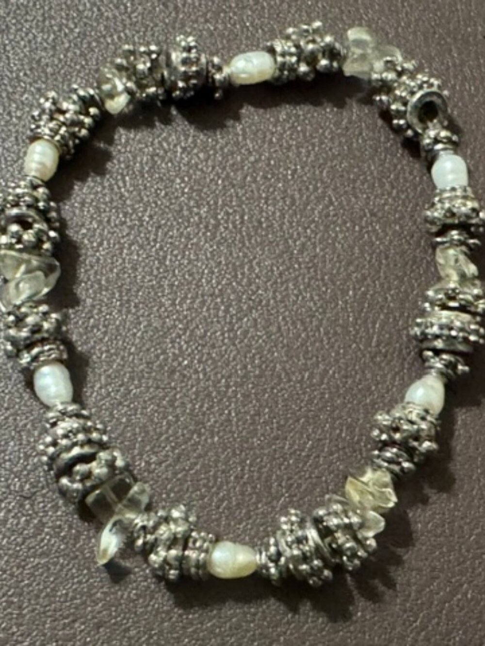 Silver and crystal bracelet
